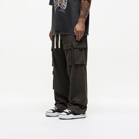 GOODFORNOTHING Tactical Baggy Cargo Pants Khaki 32 NWT - Picture 2 of 7